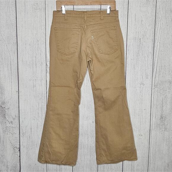 VTG 70s Levi's 693 Cut, Tan Bell Bottoms with White Tab, 30x28.5 - Picture 4 of 7